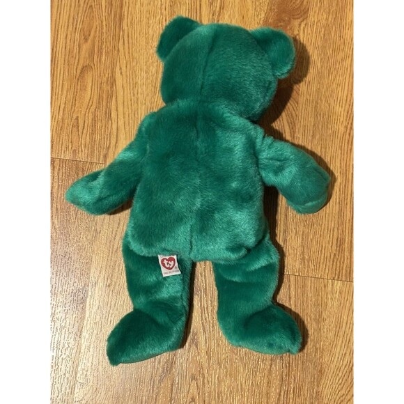 Vintage 1998 14" TY Beanie Baby Buddy ERIN The Green Irish Bear Shamrock St. Pat - Picture 2 of 9